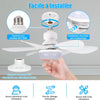 Ventilateur de Plafond avec Lumière et Telecommande, 40W Dimmable LED Douille E27, Lustre Ventilateur de Plafond, 6 Pales,3 Vitesses,Timing