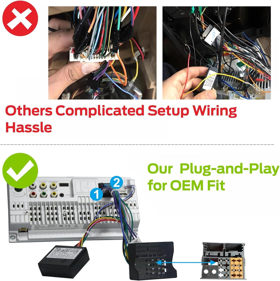 Autoradio Linux pour VW Golf 5 6/Polo,Radio VW avec CarPlay & Android Auto sans Fil Intégrés,Écran 7" pour VW Compatible Commandes au Volant d'origine,AM/FM/RDS,Bluetooth,DSP