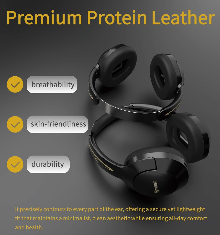 Casque Bluetooth sans Fil & Filaire, 115H d'autonomie Micro Intégré, Connexion Multipoint, Bluetooth 5.4, Câble 3.5mm, Son stéréo immersif, Confortable et Pliable, Rotation à 90°