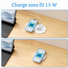 Prise encastrable Plan de Travail avec Charge Qi15 W, USB-C PD 30W, Ø80 mm Multiprise encastrable avec 1 prise, USB-A QC 18 W, couvercle rotatif anti-poussière, câble 2 m, bureau et cuisine, blanc
