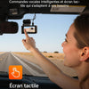 Dashcam Caméra embarquée 2,5 K 60 FPS 2,5 K + 1080P double caméra embarquée pour voiture avant arrière 5,8 GHz intégrée WiFi & GPS Carte 64 Go Écran tactile Capteur G Enregistrement