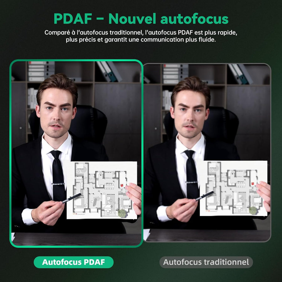 Webcam 4K - Caméra Streaming pour PC, 120° Angle Large, autofocus PDAF, Microphones Doubles Anti-Bruit, 1080p@60FPS, Compatible avec Portable, Mac, Teams, Ordinateur de Bureau