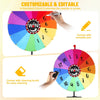 Roue de la Fortune 60 cm, Support Réglable sur Pied, Roue à Tourner Personnalisable 14 Cases Effaçables, Tirage au Sort & Loterie, Chance, Tombola, Foire
