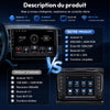 Autoradio 2 DIN (17.8x10cm), Android 15, Écran IPS 10 Pouces, 4Go+64Go Car Stereo avec Apple CarPlay & Android Auto sans Fil, 25 Thèmes UI, Bluetooth, Radio FM/RDS, Universel