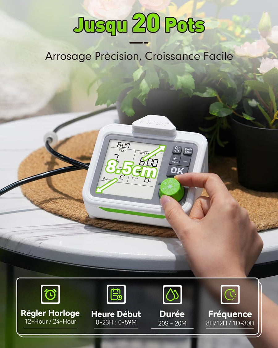 Système d'irrigation automatique, Arrosage automatique intérieur pour 20 plantes en pot - Kit d'irrigation goutte à goutte rechargeable pour plantes d'intérieur, balcon