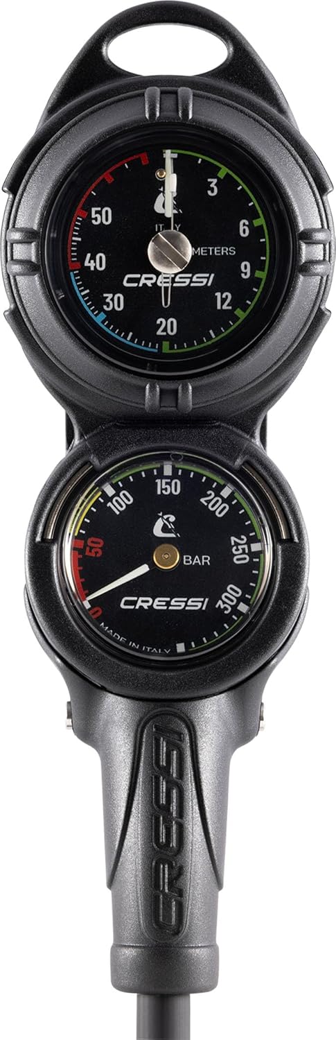 CRESSI Console PD2 Pressure+Depth Gauge Vale 300 C m/Bar plongée Unisex-Adult, Noir, Taille Unique