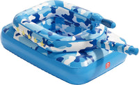 Flotteur de piscine pour enfants avec canon à eau, jouets gonflables extra épais de 0,35 mm pour garçons et filles de 3 à 6 ans, flotteurs de piscine robustes avec siège rembourré pour bataille BLEU