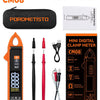 Pince multimètre , multimètre AC/DC 1mA/mV haute précision 6000 points, plage 100A/600V, détection NCV, résistance, capacité (nF/µF/mF), continuité et mode auto