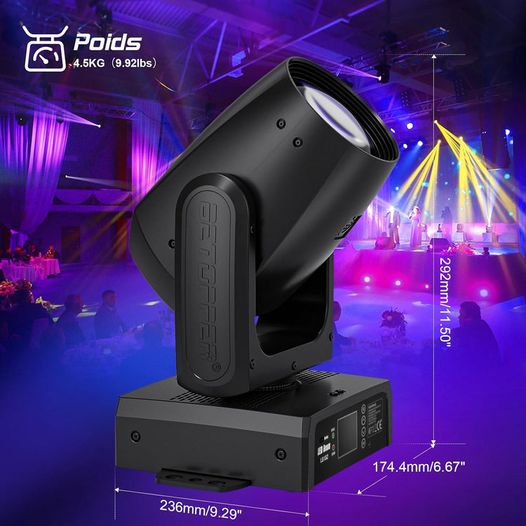 Projecteur Luminaires 150W Tête Mobile Dmx 512 RGBW 12 Gobos 12 Couleurs Activation Sonore