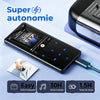 Lecteur MP3 64Go avec Bluetooth 5.3, Haut-Parleur intégré, Écran 2,4 Pouces Avec radio FM, enregistreur,Cadre central en métal,boutons tactiles, compatible avec les cartes mémoire jusqu'à 128 Go