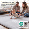 Tapis D’éveil Bébé Velours 120x170cm, Épais et Doux, 3,5cm Tapis Bébé Épais Tapis de Jeux Bébé avec Protection Anti-Choc Dessous Antidérapant, Oeko-Tex 100, Facile à Nettoyer,pour Jouer et Ramper, Gris