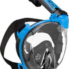 CRESSI Duke Action Full Face Mask - Masque intégral CO2 Safe Grande Vision Snorkeling No Fog avec Tuba Dry et Support Action Cam - Noir/Bleu - M/L