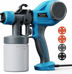 Pistolet a Peinture Electrique avec 4 Buses en Cuivre et 3 Motifs, 100 DIN-s Pulvérisateurs de Peinture, Applicabilité Mur et Plafond, Accessoires de Nettoyage