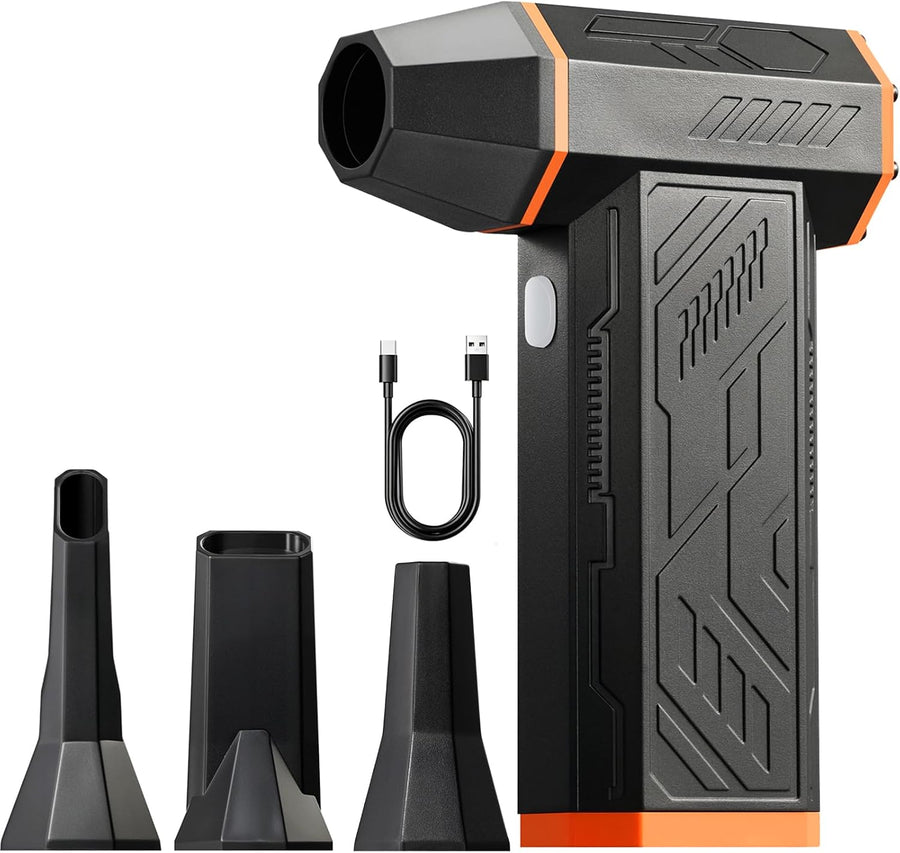 Souffleur Air Comprimé 110000 TR/Min, Soufflette Électrique avec Batterie 2000 mAh, Mini Souffleur Puissant avec 4 Niveaux de réglage, idéal pour Nettoyer PC, Clavier, Voiture