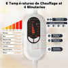 Chauffe-pieds Électrique avec Ouverture Élastique, Design Séparé Chausson Chauffant Électrique, 6 Températures, 4 Minuteurs, Câble de 2,3 m, Réchauffement Rapide pour les Pieds Froids