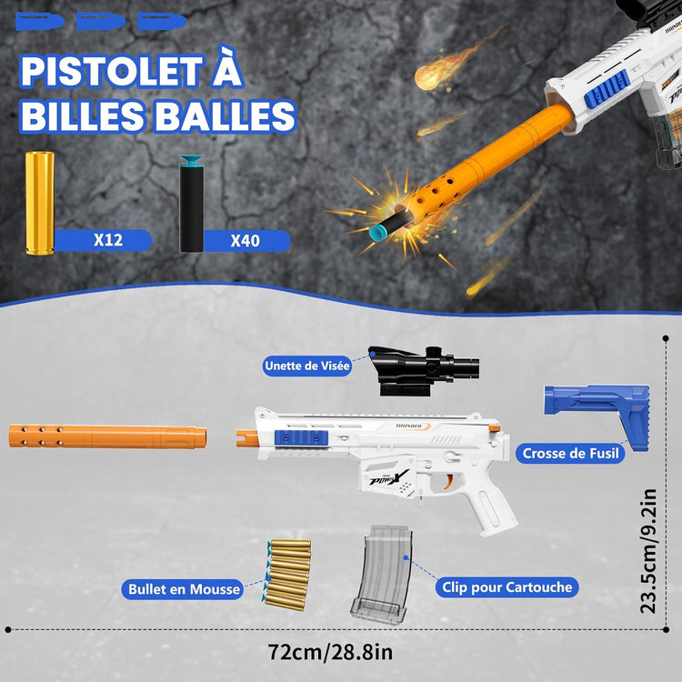 Jouet Pistolet Fusil Sniper Aves Balles Souples EVA Blasters en Mousse