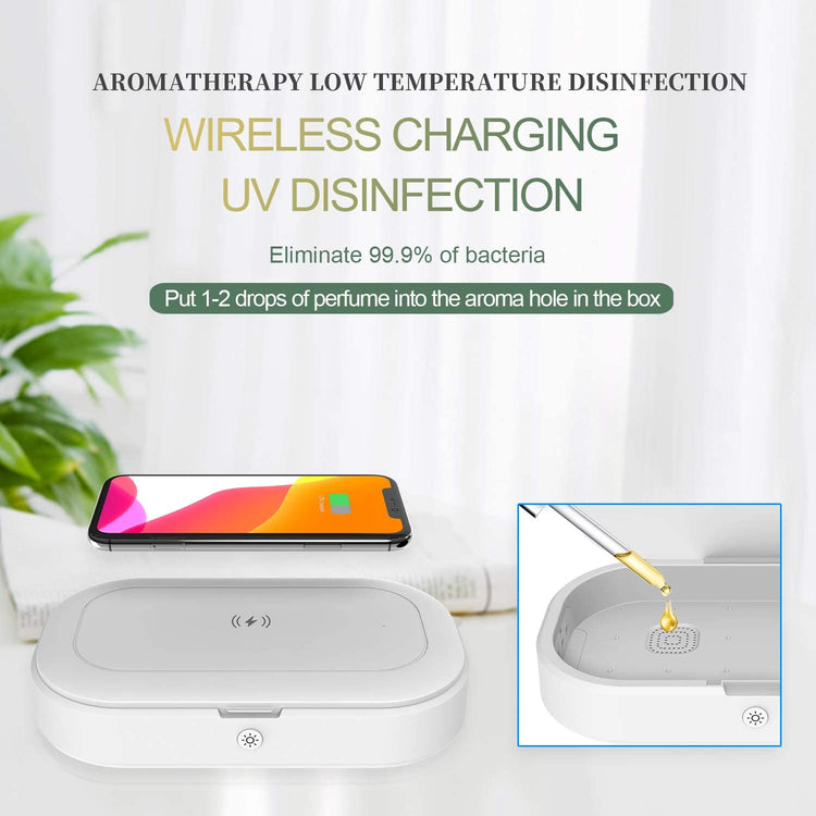 Boite Sterilisateur UV LED Bacterie Virus Chargeur Induction Portable Smartphone