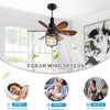 Ventilateur de plafond douille d’éclairage avec télécommande E27 Petits ventilateurs pour chambre à coucher Ferme Lampe de style industriel