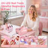 Lampe D'ongles, Fente de Lumière du Pouce, 72W Lampe de Durcissement Rapide Professionnelle pour Tous les Polissages en Gel, Apteur Automatique, écran LED, Rose