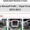 Ecran Carplay Autoradio Android 14 10,1" pour Renault Trafic/Opel Vivaro 2010-2014, 2 Go et 64 Go de mémoire, prend en charge Carplay/Android Auto sans fil, commande au volant, WiFi/4G, FM