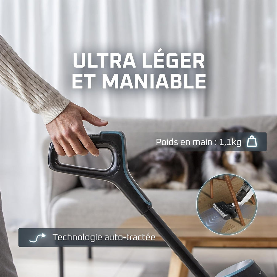 Rowenta X-Clean5, Aspirateur laveur sans fil, Nettoyage 2-en-1, Mode de détection Auto, Éclairage LED, Auto-nettoyage, Séchage air chaud