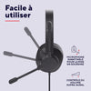 Trust Roha II Max Casque USB avec Micro Over Ear, Câble 1,8 m, 85% Plastiques Recyclés, Casque Audio PC Filaire USB-C pour Ordinateur Portable Bureau Teletravail Chat Zoom Teams NOIR