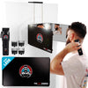 Kit : tondeuse miroir 360 LED 3 voies pour coiffeur Kit : miroir de barbier à trois voies + tondeuse professionnelle sans fil avec autonomie de 3 heures, 4 protections