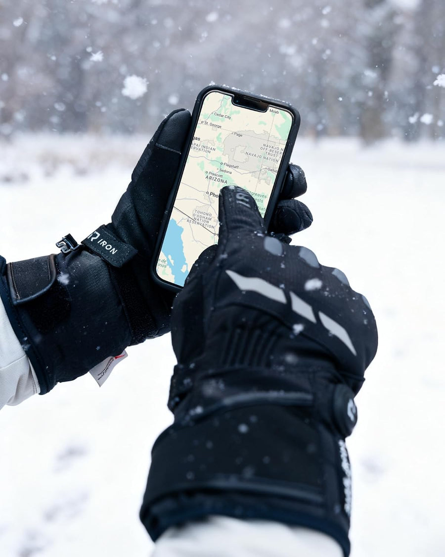 Gants Moto Chauffants, CE Niveau 1 KP, Écran Tactile Chauffage jusqu'au bout des doigts, 3 niveaux, mode intelligent, batterie rechargeable 7,4 V, imperméables, modèle : MG7502H