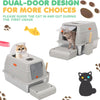 Bac à Litière pour Chat en Acier Inoxydable,Bac à Litière Fermé pour Chat avec Pelle et Pédale,Litière Haute en avec Couvercle,Caisse Litiere pour Chats avec Double Entrée Plateau Amovible