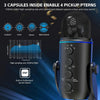 Micro à Condensateur USB Bouton Muet Lumière RGB 4 Pickup Patterns NOIR