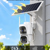 Camera Surveillance Solaire AOV Double Objectif,WiFi Extérieure 3MP+3MP Enregistrement 24/7, 8W & 15600mAh, 30m Détection Humaine Suivi Auto, Vision Nocturne, PTZ 355° IP66