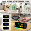 Radio Reveil Projecteur Plafond 180° FM Numérique, Grand Écran LED, Chargeur USB, Double Alarme, 12/24H, Snooze, Horloge Projection Plafond