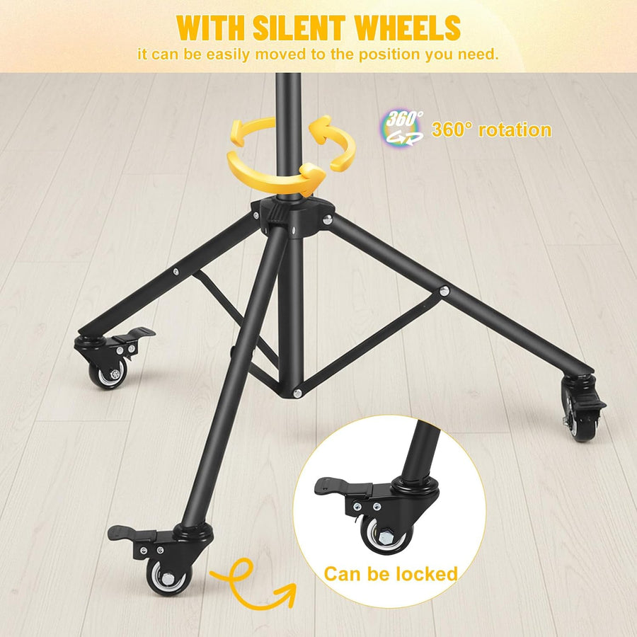 Roue de la Fortune 60 cm, Support Réglable sur Pied, Roue à Tourner Personnalisable 14 Cases Effaçables, Tirage au Sort & Loterie, Chance, Tombola, Foire