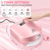 Lampe D'ongles, Fente de Lumière du Pouce, 72W Lampe de Durcissement Rapide Professionnelle pour Tous les Polissages en Gel, Apteur Automatique, écran LED, Rose