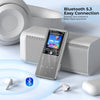 Lecteur MP3 64GB Bluetooth 5.3,Écran 2,4", Boutons Tactiles Extensible jusqu'à 128 Go, 45h d'autonomie en lecture, haut-parleur intégré, son Hi-Fi, radio FM et enregistreur vocal