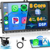 Autoradio 8-Core/4G+64G/DSP Android 15 pour VW Golf 5 Golf 6 Passat Tiguan Polo T5 Transporter Seat Leon avec sans Fil CarPlay Android Auto, 9" écran Tactile avec BT GPS WiFi RDS FM USB+CAM
