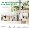Caméra Intérieure Magnétique 3MP 2K, Vision Nocturne Couleur 0,01 Lux Caméra Intérieure Wi‑Fi, Détection Mouvement Humain, Audio Bidirectionnel, Étanche IP65, Compatible Alexa Et Google