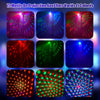 Jeux de Lumiere et Fête 3-en-1 avec Télécommande, Contrôle par Musique & Contrôle Vocal – Lumière Disco avec Stroboscope, LED RVB, Effet Boule Disco et 72 Motifs
