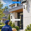 Camera Surveillance Solaire AOV Double Objectif,WiFi Extérieure 3MP+3MP Enregistrement 24/7, 8W & 15600mAh, 30m Détection Humaine Suivi Auto, Vision Nocturne, PTZ 355° IP66