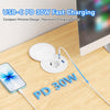 Prise encastrable Plan de Travail avec Charge Qi15 W, USB-C PD 30W, Ø80 mm Multiprise encastrable avec 1 prise, USB-A QC 18 W, couvercle rotatif anti-poussière, câble 2 m, bureau et cuisine, blanc
