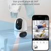 Caméra Surveillance WiFi Intérieure 1080P, 2-en-1 Double Objectif, Rotation 360, Vision Nocturne Couleur, Auto-Suivi, Audio Bidirectionnel