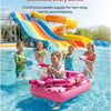 Flotteur de piscine pour enfants avec canon à eau, jouets gonflables extra épais de 0,35 mm pour garçons et filles de 3 à 6 ans, flotteurs de piscine robustes avec siège rembourré pour bataille ROSE
