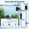 Mini Pompe à Vagues 8000L/H, 10W Pompe de Brassage pour Aquarium Wavemaker avec 4 Modes et 10 Niveaux Réglables, Orientable à 360°, pour Aquarium 70-350L Eau Douce et Salée