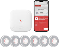 Détecteur de Fumée Connecté avec Alertes Vocales Français et 17 Zones, Alarme Incendie Wi-FI Interconnectée avec Station de Base SBS50, XS0B-MR61