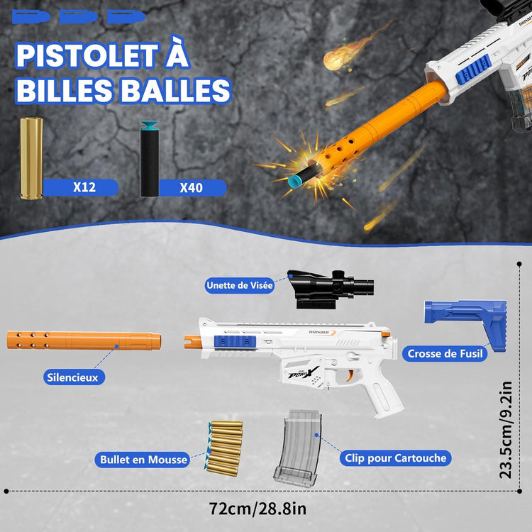 Jouet Pistolet Fusil Sniper Aves Balles Souples EVA Blasters en Mousse