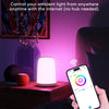 Lampe de Chevet Connectée, Veilleuse LED WiFi RGBWW Multicolore Dimmable avec Commande Vocale et Contrôle à Distance Compatible Assistant Vocaux