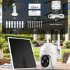 Caméra Surveillance 4G LTE Solaire avec Carte SIM,Enregistrement 24/7 Détection IA 25m, Audio Bidirectionnel, PTZ 355°, Panneau Solaire 8 W, 2K Vision Nocturne en Couleur, Abonnement Requis
