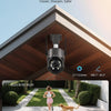 Caméra Surveillance 4K Extérieure avec Zoom Optique 5X, Vision Nocturne Couleur/IR Starlight 50m, Suivi Auto, Lumière Rouge-Bleue & Sirène, WiFi 5G/2,4G, App/PC, SD 256Go/FTP/NAS NOIR