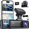 REDTIGER F7N 4K+1080P Dashcam Voiture Avant et arrière,Caméra Embarquée avec WiFi et GPS Intégrés pour Voitures,Carte SD 64G,Vision Nocturne,Mode Stationnement 24H
