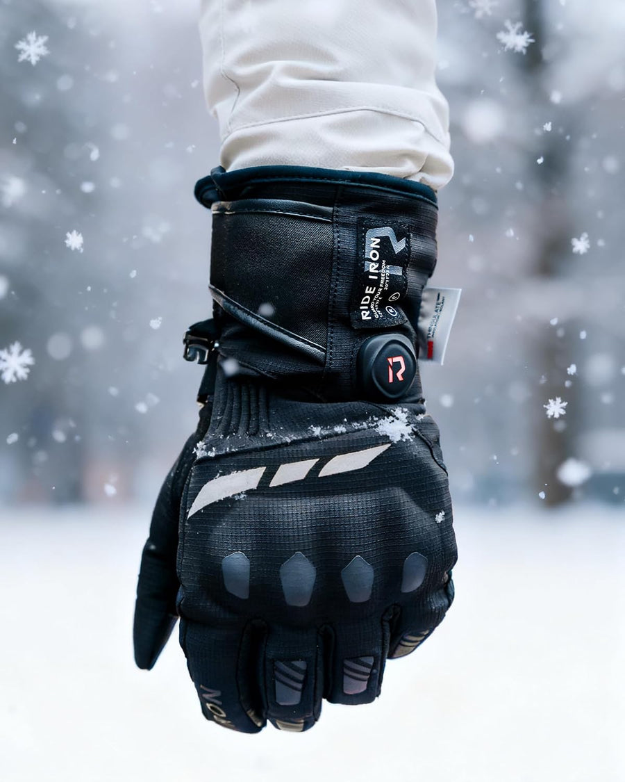 Gants Moto Chauffants, CE Niveau 1 KP, Écran Tactile Chauffage jusqu'au bout des doigts, 3 niveaux, mode intelligent, batterie rechargeable 7,4 V, imperméables, modèle : MG7502H
